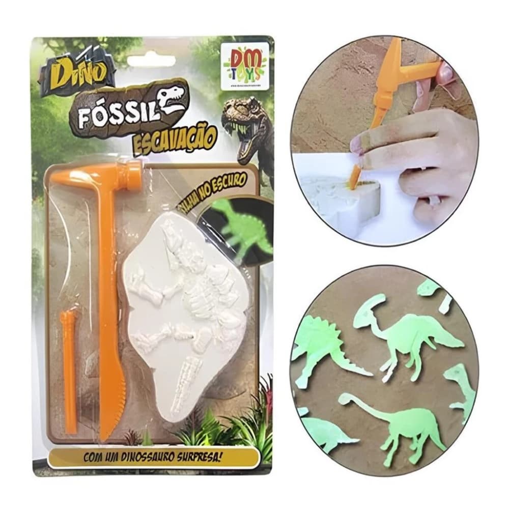 Kit Escavacao Fossil Colecao Dinossauro Arqueologia Dino - Dm Toys