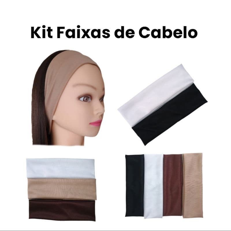 Kit Faixas de Cabelo em Malha Tiara Turbante Unissex Fafaty