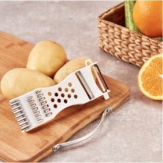 Cortador / Descascador De Inox / Plastico Branco 17,5x7cm