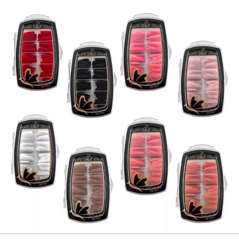 Postiça bailarina colorida d&z modelo 8923 ou Modelo 8633. Caixa com 100 peças contém 10 tamanhos diferentes