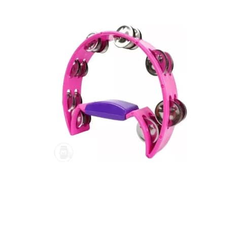 Pandeiro Meia Lua Spanking Pro Fire Leve, Resistente e com Som Brilhante cores rosa ,preto, azul