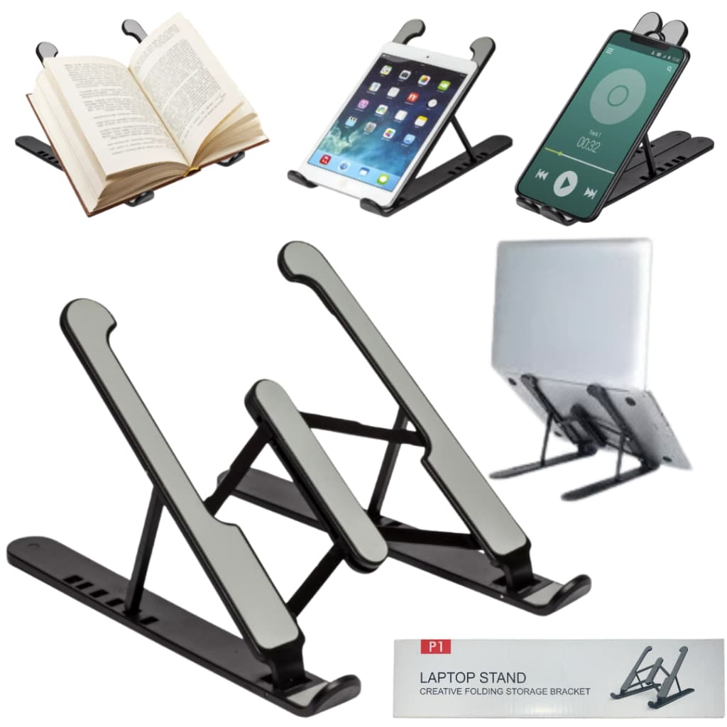 Suporte Para Notebook Regulável 6 Níveis De Altura  Ergonômico Dobrável para Notebook e Tablet