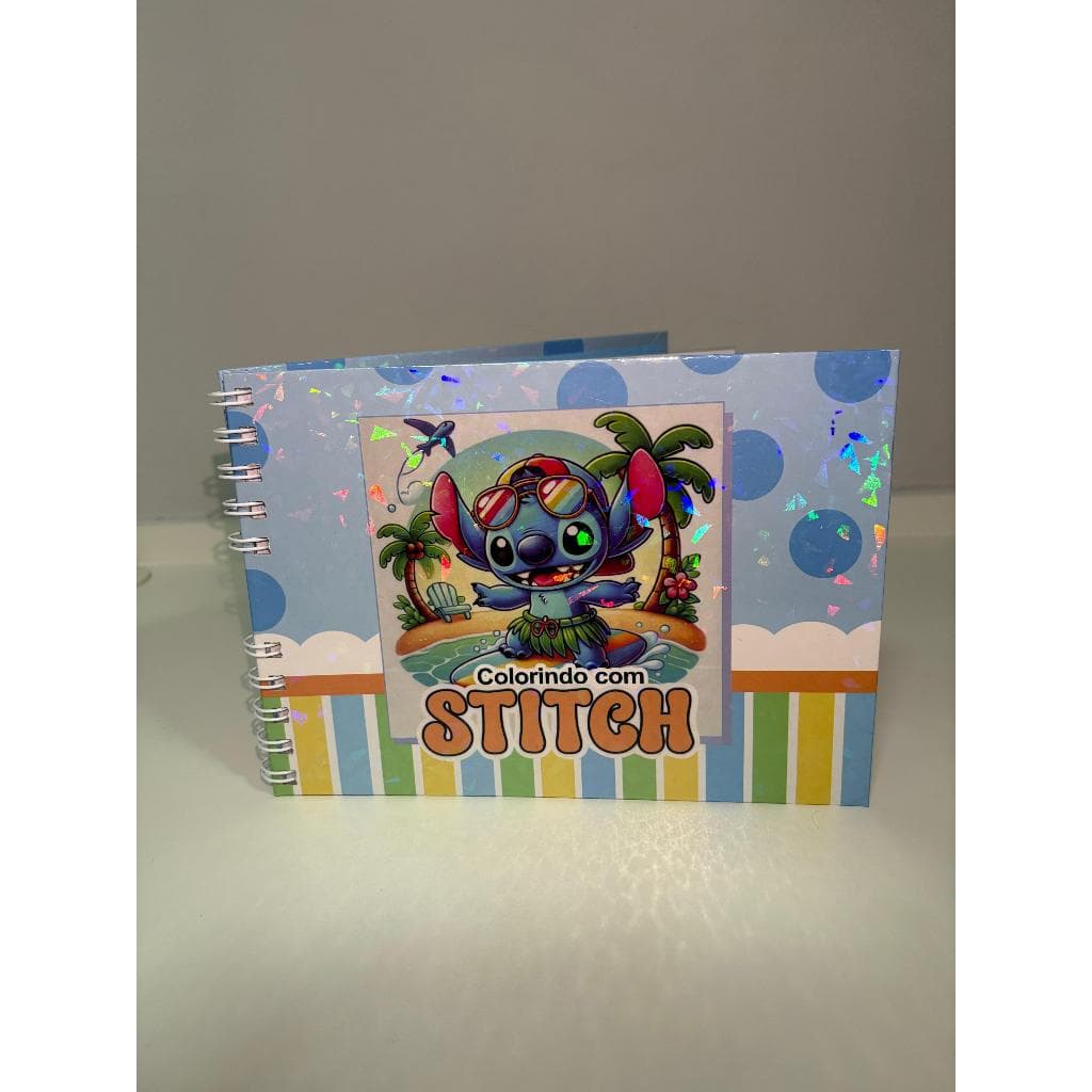 Caderno do Stitch e 50 folhas 438G- Caderno de Desenho- Capa Dura