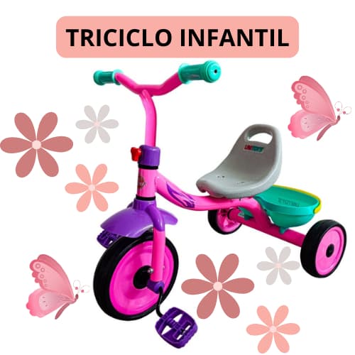 Triciclo Infantil Rosa, Design anatômico e ergonômico