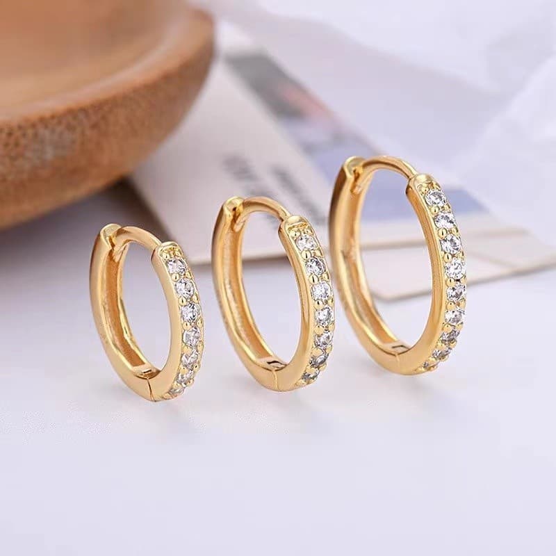 Brincos de argola hipoalergênicos de 6 unidades feitos de prata esterlina 925 e ouro