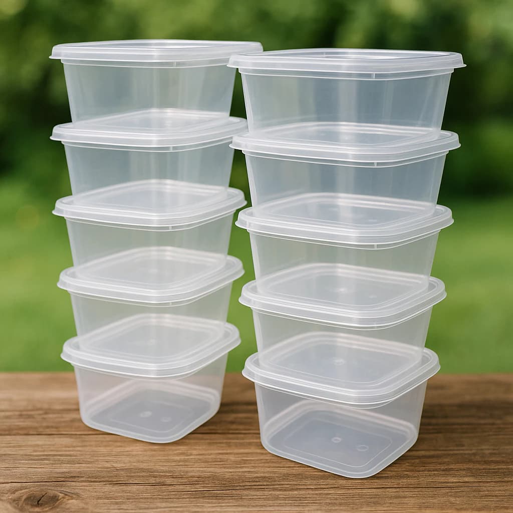 Jogo 10 Potes Quadrados 280 ml Ideal Para Lembraças de Festas Bolo de Pote