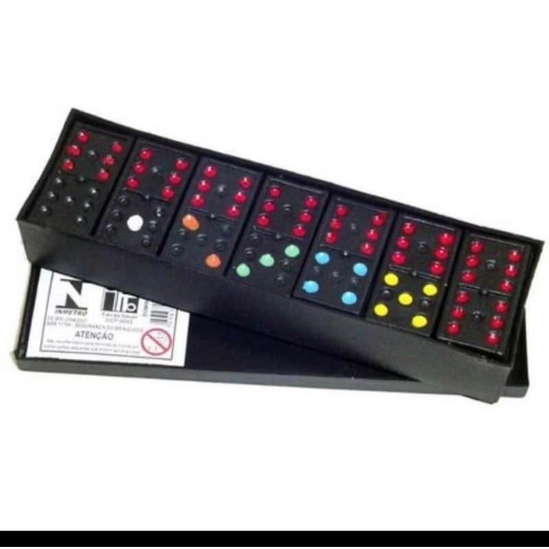Domino  plastico Simples Preto Com Marcas Coloridas 1 Un Envio R pido