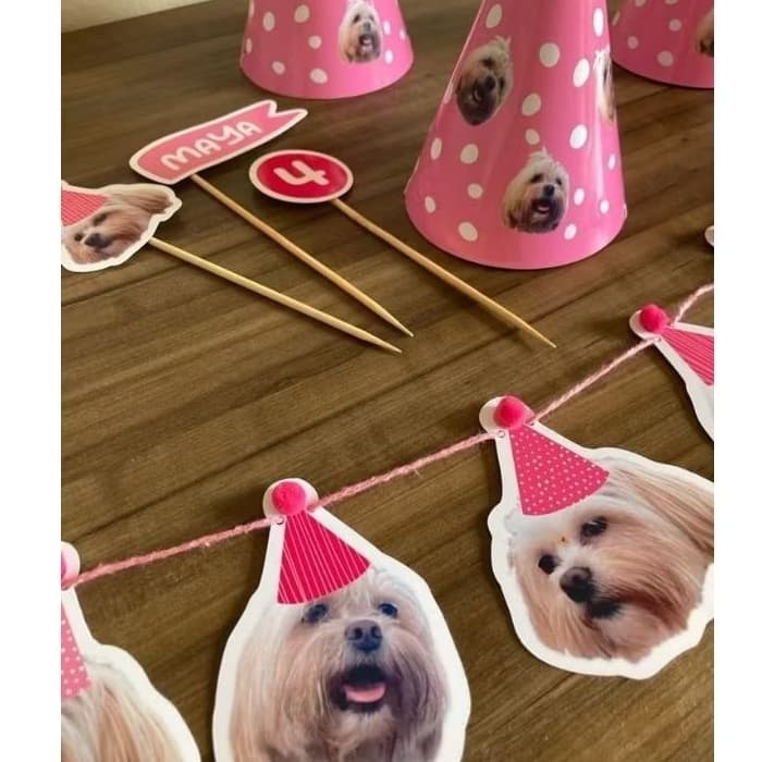 Festa Kit Pet Personalizado - Cachorros,Gatos, Hamste, Porquinho da India, Todos Animais de Estimação, Aniversário