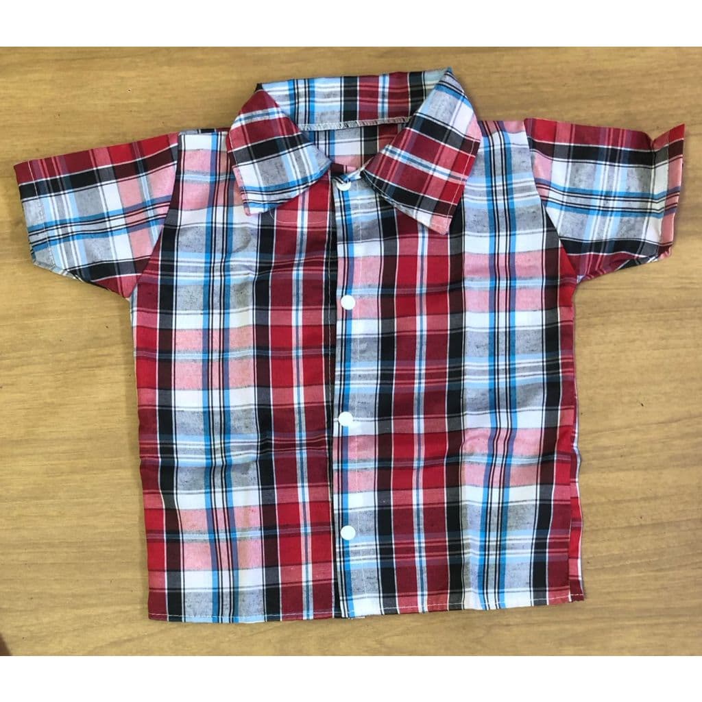 Camisa Xadrez Bebê Menino Camisa São João Masculina Infantil Camisa de Botão Junina Xadrez Mêsversário temático