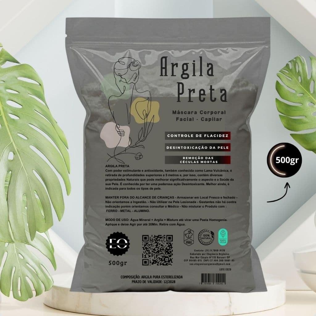 Argila Skin Care Mascara Facial Preta 500g