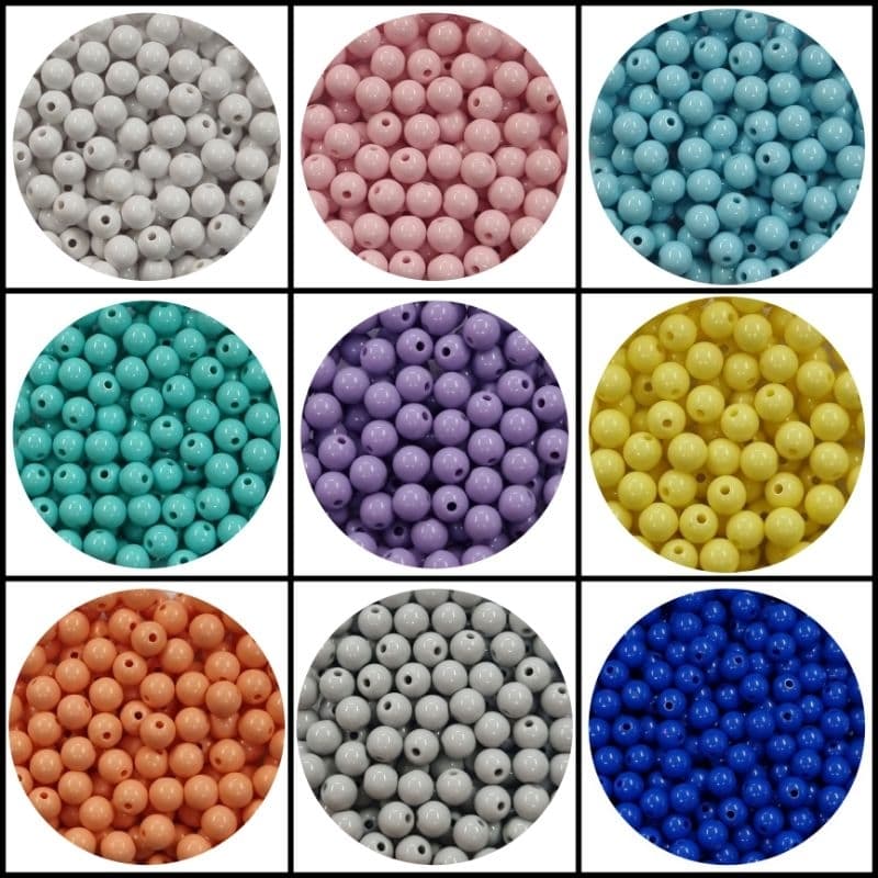 140 Miçangas Bola Lisa Leitosa 8mm