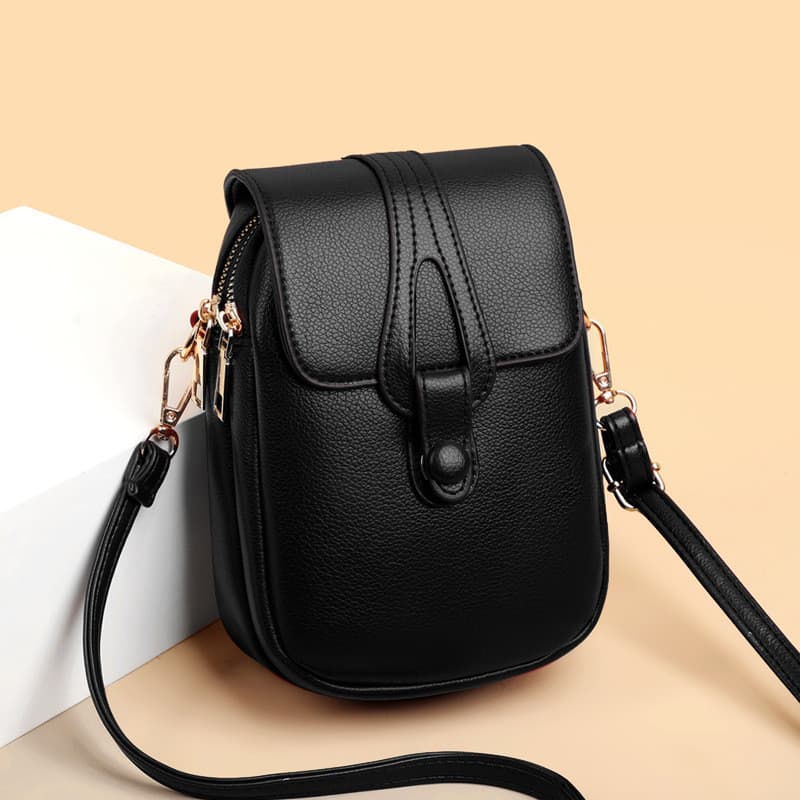 Mini Bolsa De Ombro De Couro Multifuncional Feminina Para Celular/Esporte