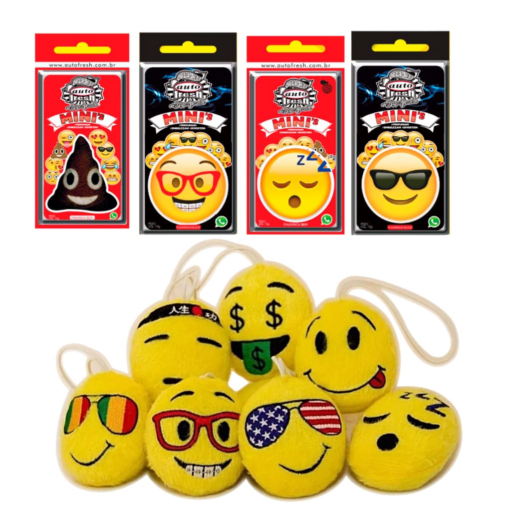 Aromatizantes Linha Emoji Cheirinho Para Carros Automotivo Residencial Autofresh Mini's