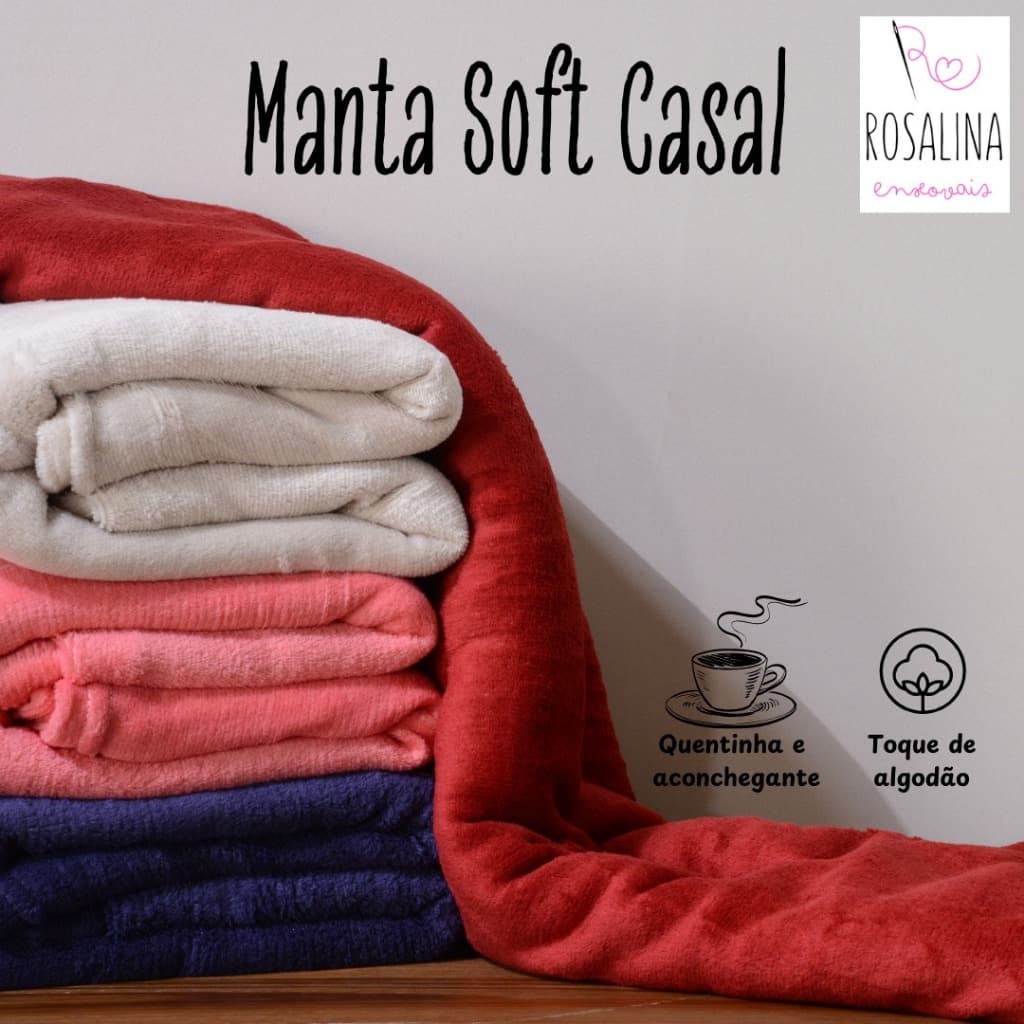Cobertor Manta Lisas Casal Microfibra 1,80 x 2,00 Mantinha 1 Unidade