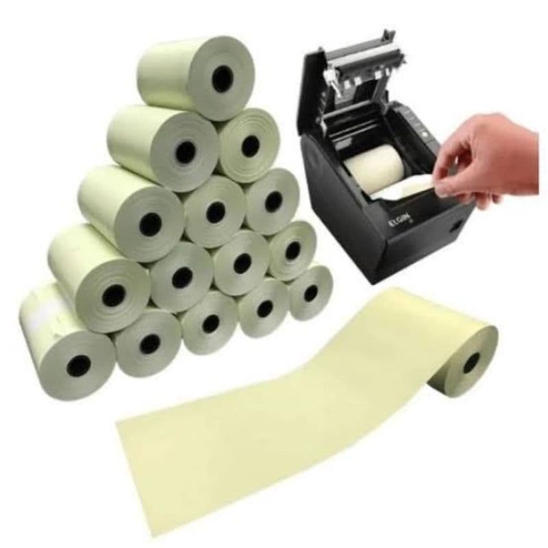 BOBINA para impresora termica pdv 1 via 80 x 30m amarelo kit c/ 30 bobinas
