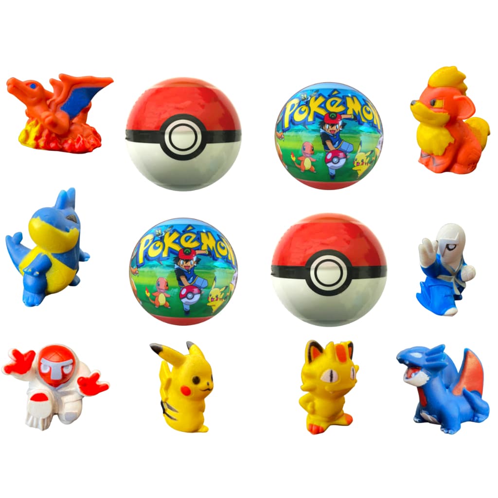 Pokebolas Com Miniaturas Dedoches Pokemons Lacradas Aleatorios