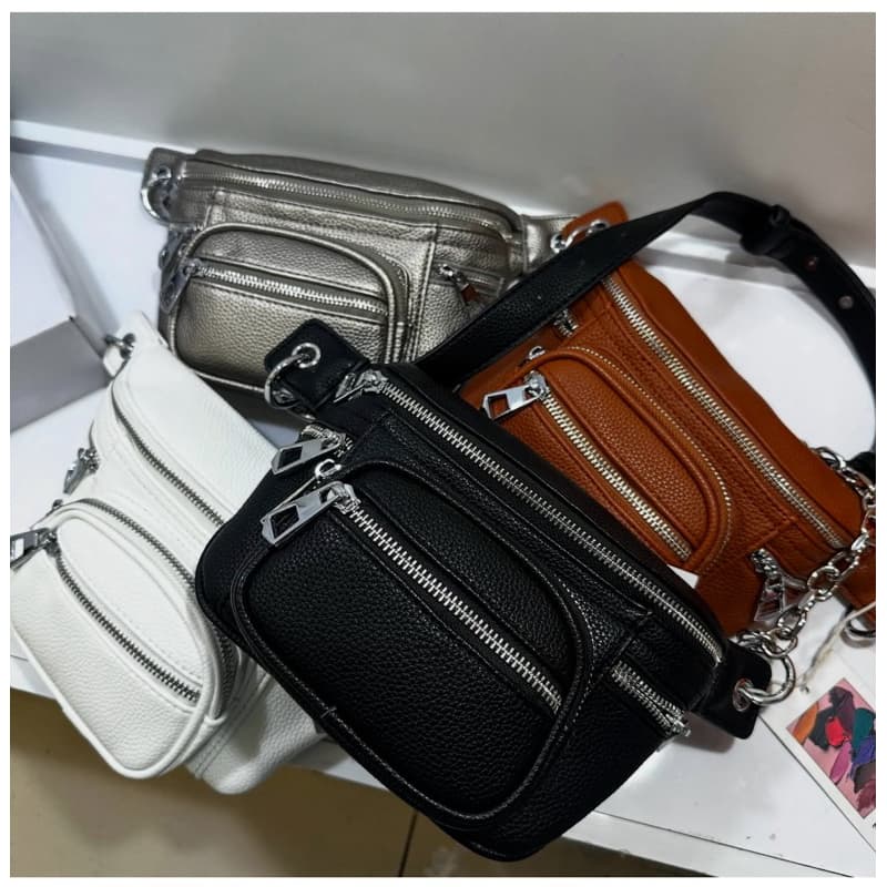 Bolsa feminina pochete transversal poliéster impermeável -meia lua