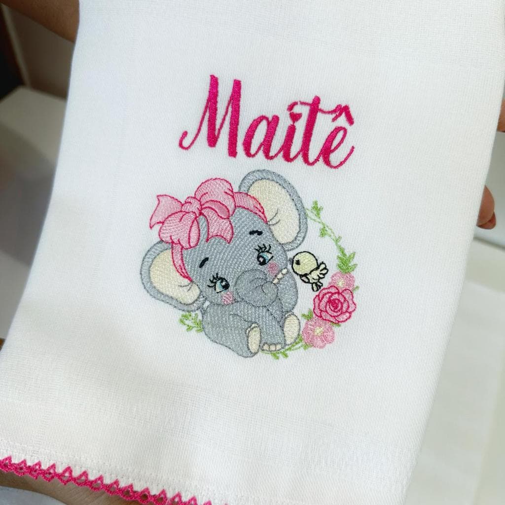 Pano de ombro, fralda de ombro, ombrete - KIT COM 2 UNIDADES - Personalizada com nome MENINA