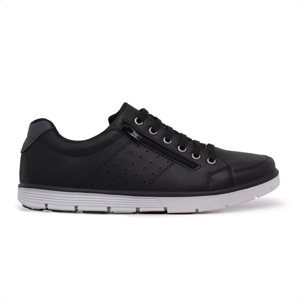 Sapatenis Masculino Ziper Cadarço Casual Social Conforto