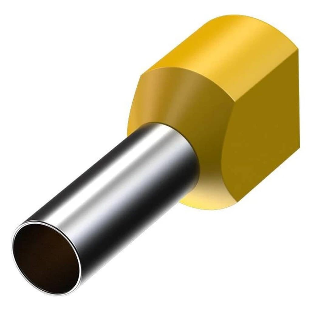 Terminal Ilhós Tubular Simples Curto 70mm 265A Amarelo Decorlux - Pacote 50 unidades