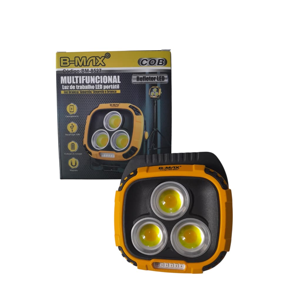LUZ DE TRABALHO LED PORTÁTIL REFLETOR LED LED MULTIFUNCIONAL LUZ BRANCA E AMARELA