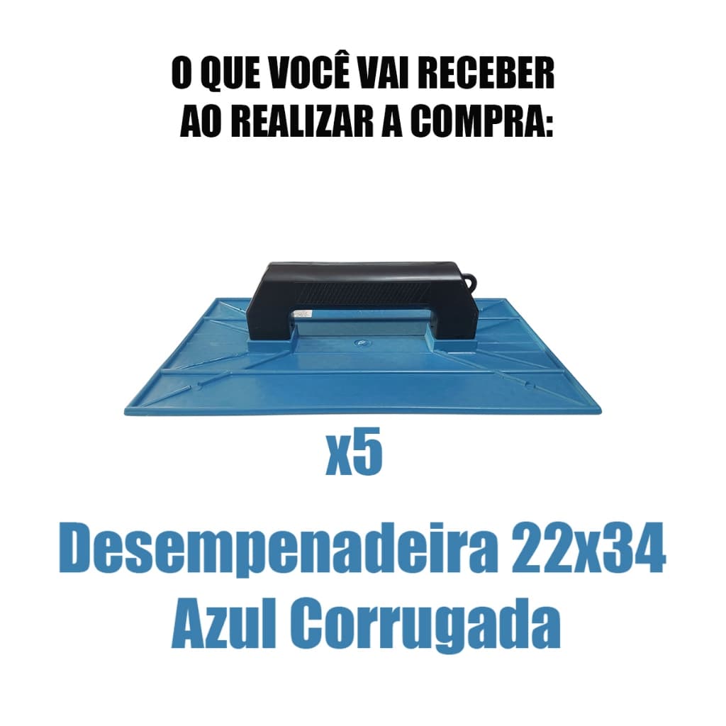 Kit 5 Desempenadeira Corrugada 22x34cm Acabamentos e Revestimentos