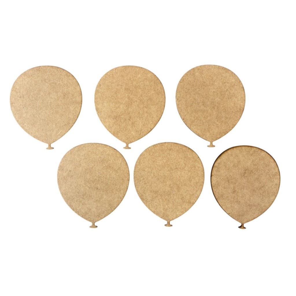 Kit 6 Aplique Balão Bexiga 11,5x10cm Decoração Festa Mdf Crú
