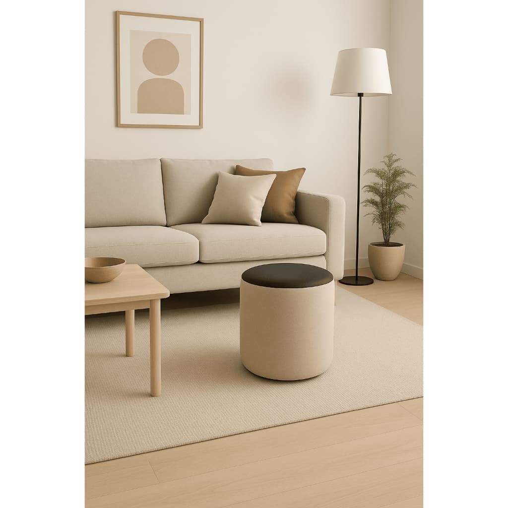 PUFF CORINO DECORATIVO  LUXO PARA SALA QUARTO PRETO