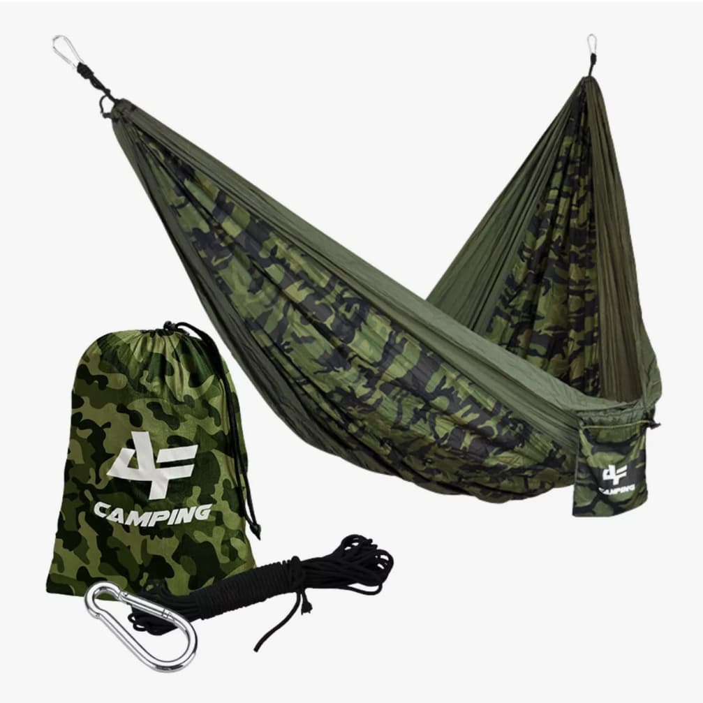 Rede De Descanso Leve Compacta Camuflada Até 300kg