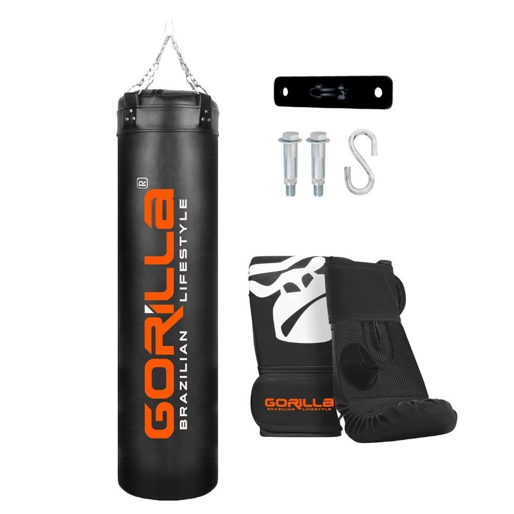Saco De Pancada Profissional 180 Cm + Luva Bate Saco Pro Boxe + Suporte Teto Ajuste Artes Marciais