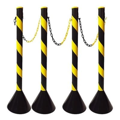 7 organizador pedestal separador de filas zebrado ou preto + 12 mtas corrente