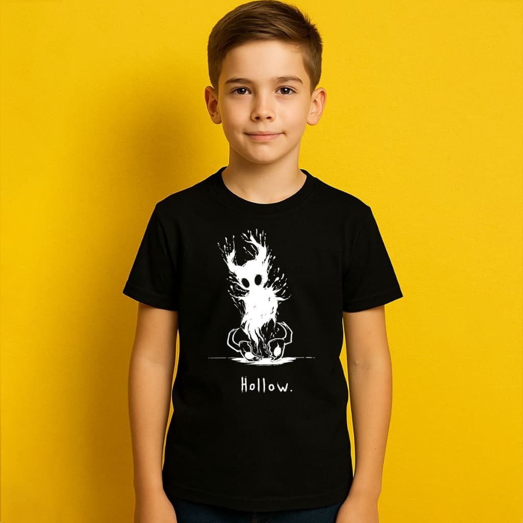 Camisa camiseta infantil basica desenho vazio  Hollow Knight em algodao unissex