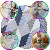 Tapete Redondo Sofisticado Premium Estampa Sortida Para Quarto Sala Loja - 160cm