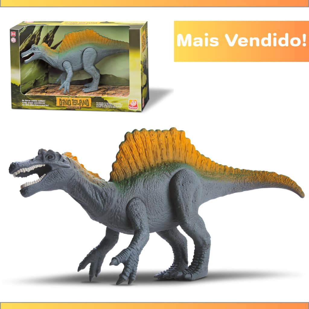 Espinossauro Realista Em Vinil Macio Dino Island Articulado - Silmar Brinquedos