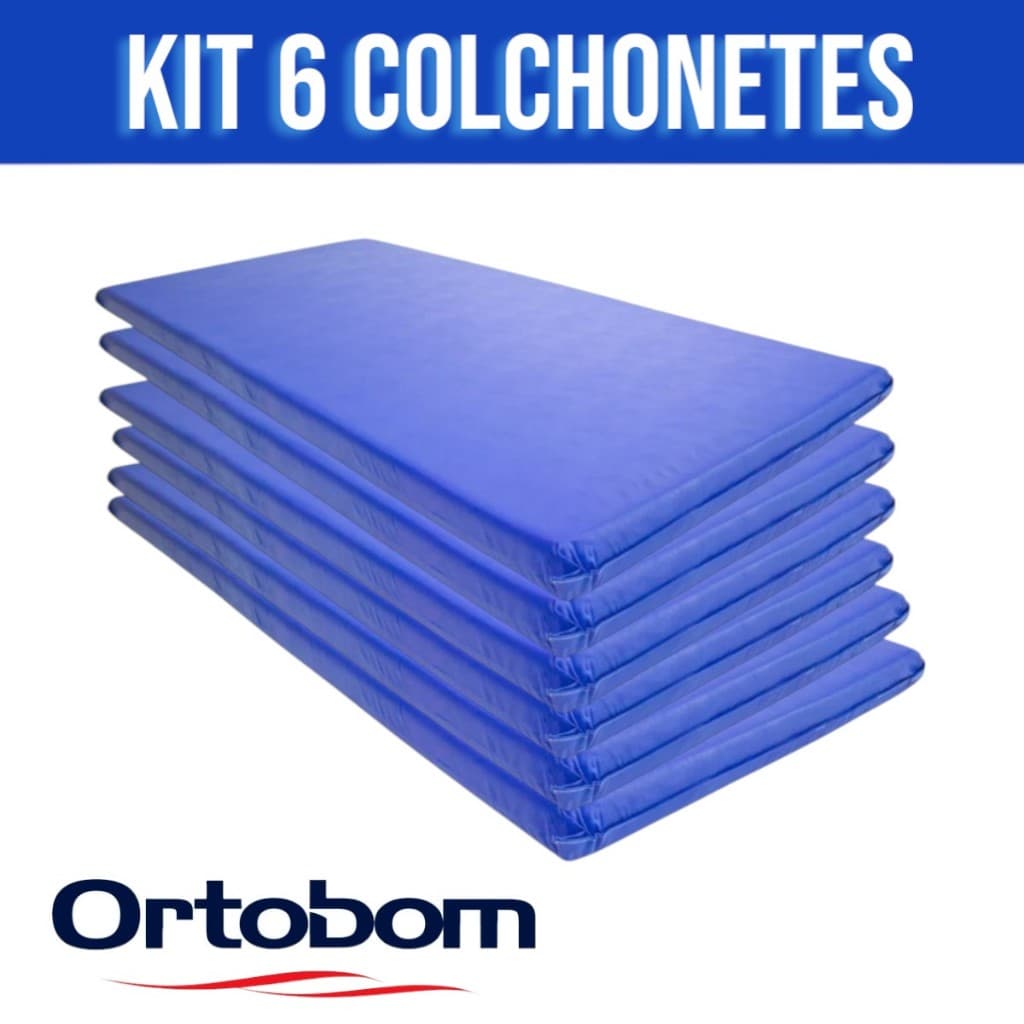 Kit 6 Colchonetes Academia Ortobom Espuma Durável Impermeável Exercícios Yoga Pilates Premium
