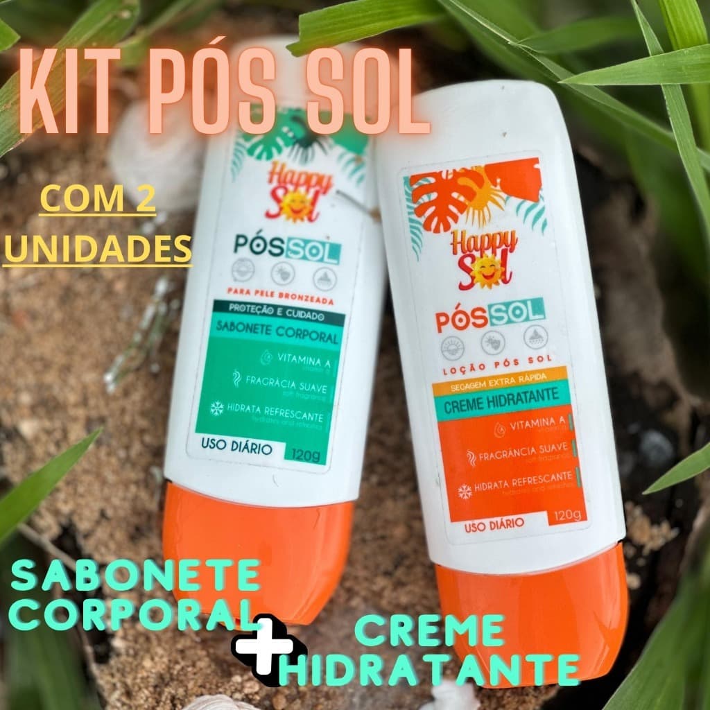 KIT PÓS SOL COM DUAS UNIDADE-  sabonete corporal e creme hidratante 120g