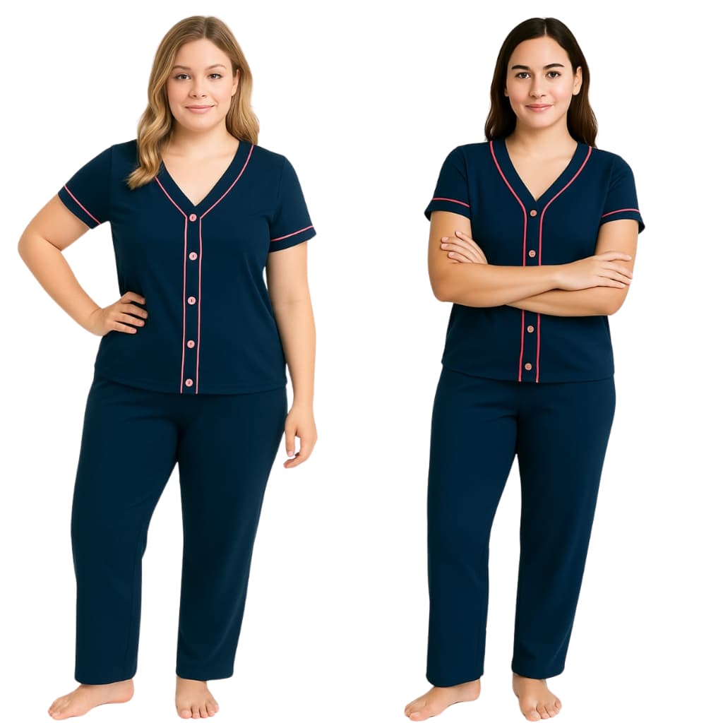 Pijama de Frio Longo Feminino Americano de Inverno Com Abertura  Amamentação