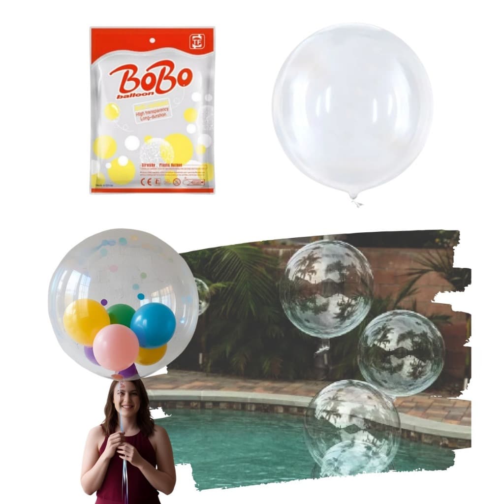 kit Balão Bubble 5 10 20 30 50 Transparente 24 Polegadas 60cm Decoração Bolha Festa Aniversario