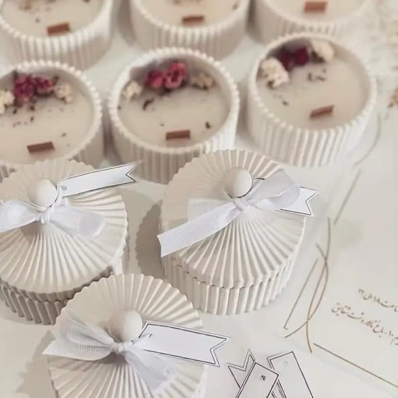 kit 20 Castiçal Decoração Pote com Tampa Gesso Artesanato