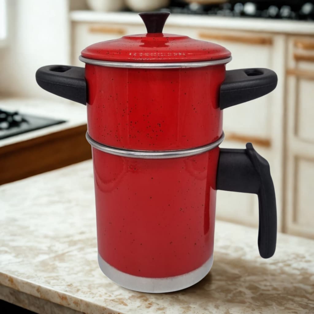 Cuscuzeira Praticidade e Sabor do Cuscuz Nordestino, Ideal para Porções Individuais Vermelho  nº10
