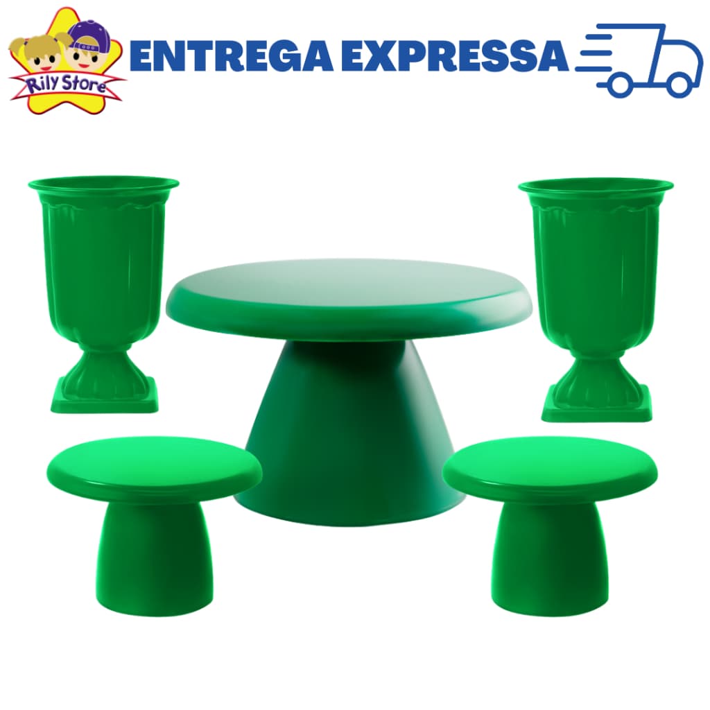 Kit Boleira Cogumelo 17cm + 2 Mini Slim + 2 Vasos Grego (5 peças) (+20 Cores)