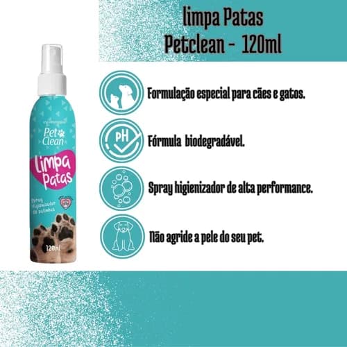 Kit Pet Clean Banho A Seco 500 Ml + Limpa Patas + Perfume