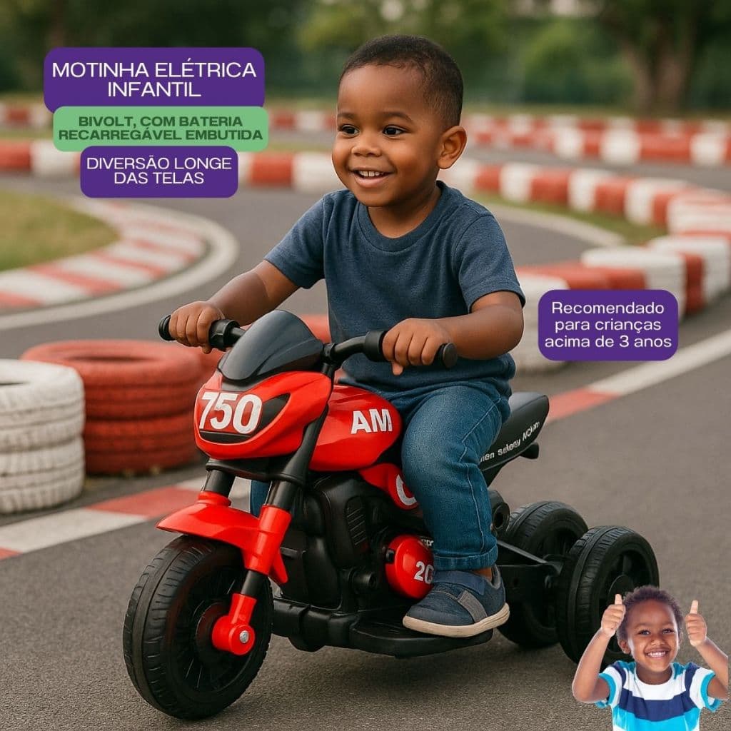 Mini Moto Elétrica para crianças Presente brinquedo Infantil bateria Recarregável Bivolt