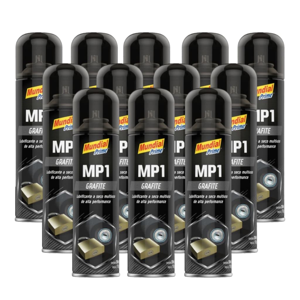 Kit 12x Grafite Em Pó Spray Lubrificante A Seco Multiuso 200ml - Mundial Prime