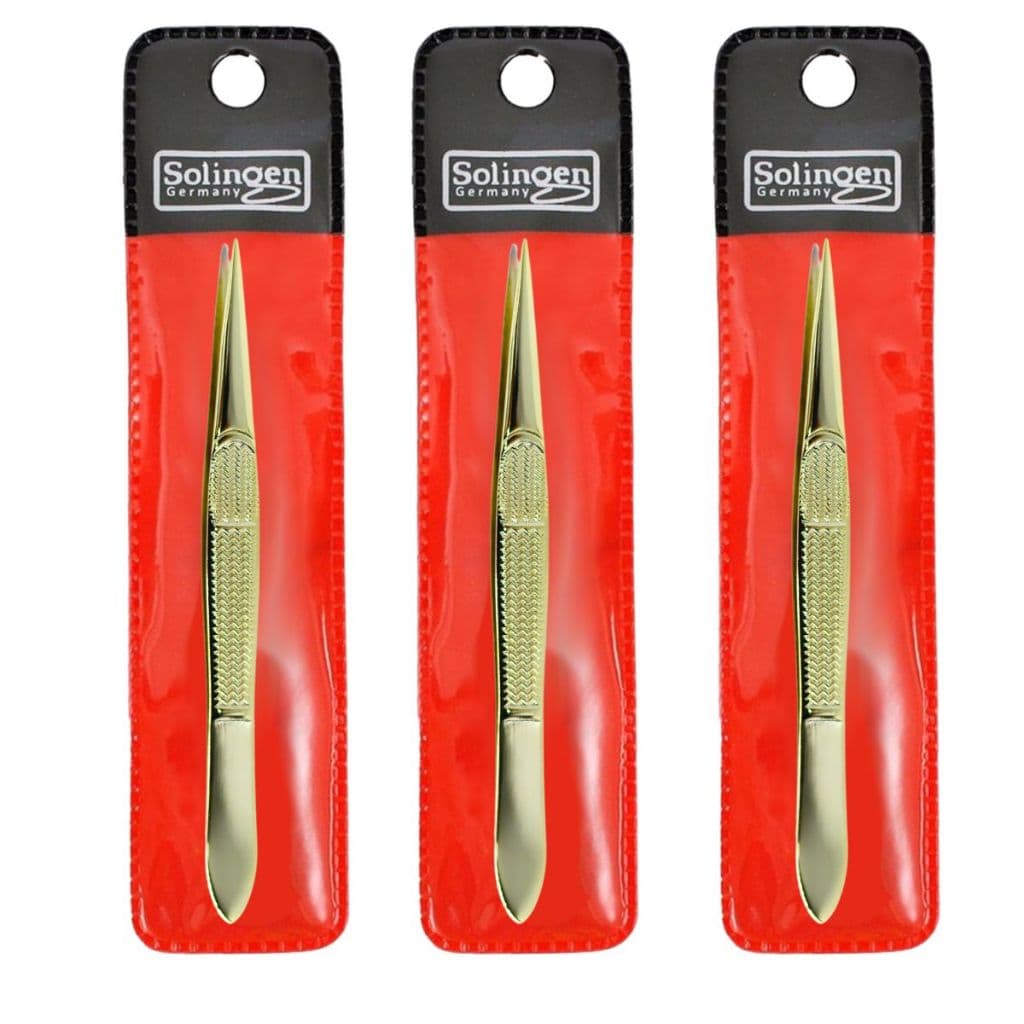 Kit 3 Pinças Solingen Para Designer De Sobrancelhas