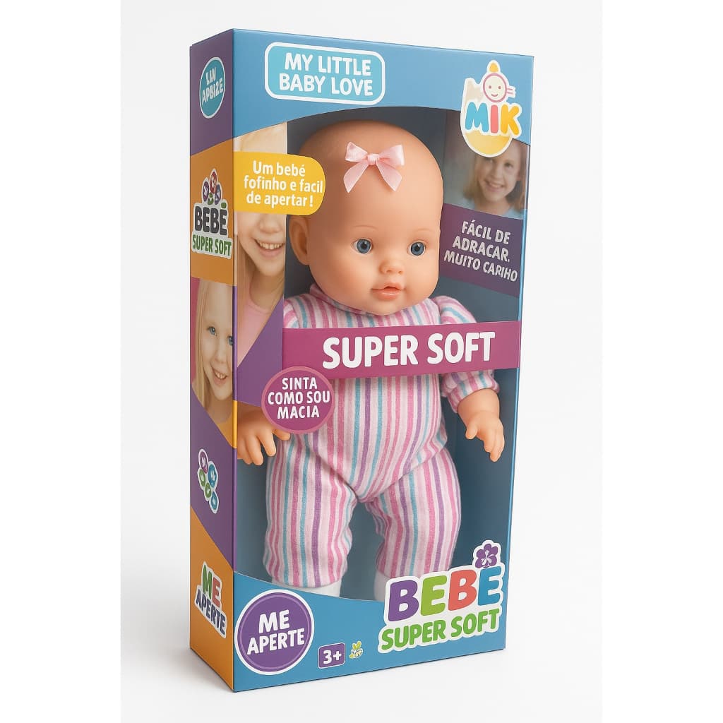 Boneca Bebê Nenem Love Super Soft 30cm Milk Brinquedos Boneca Macia