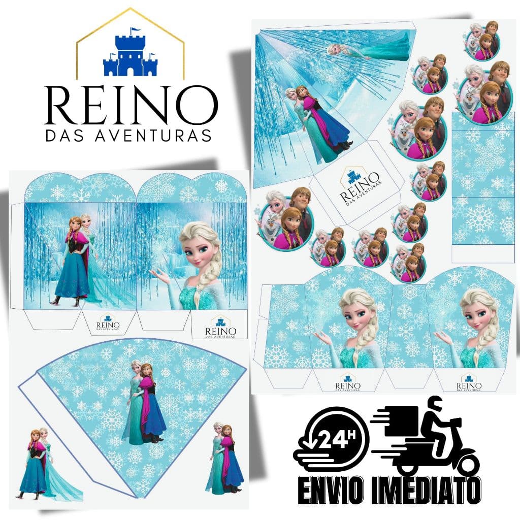 Envio imediato - TEMA FROZEN PRINCESA ELSA Kit 85 ou 170 Lembrancinha Festa de Aniversário (sem nome)