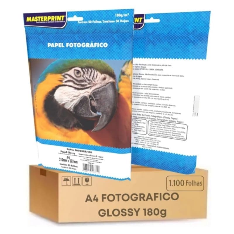 Caixa Fechada Papel Fotográfico 180g A4 Glossy 1100 Folhas Promoção!!!!!!