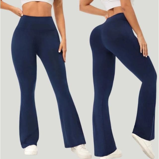 Calça Bailarina Feminina Plus Size Calça Flare Boca De Sino Preta e Cinza
