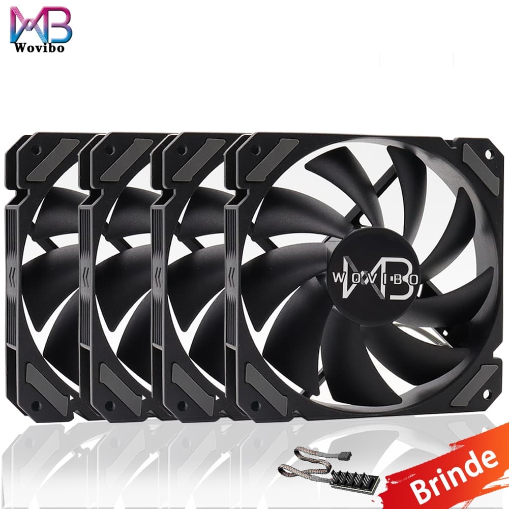 Wovibo 120mm ventilador pwm 4pin para cpu cooler refrigeração de água chassi do computador